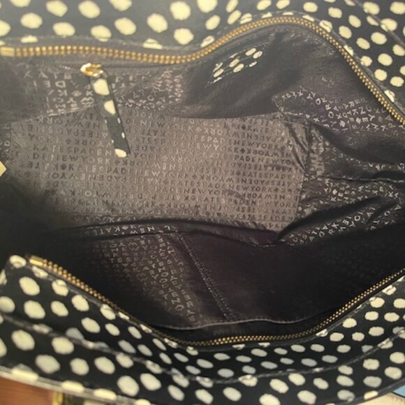 KATE SPADE, EUC LEATHER POLKA DOT TOTE BAG - Picture 8 of 9
